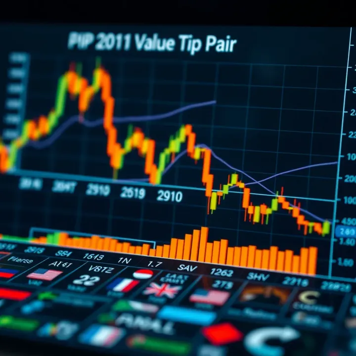 Graph depicting pip value fluctuations in various currency pairs in Forex trading