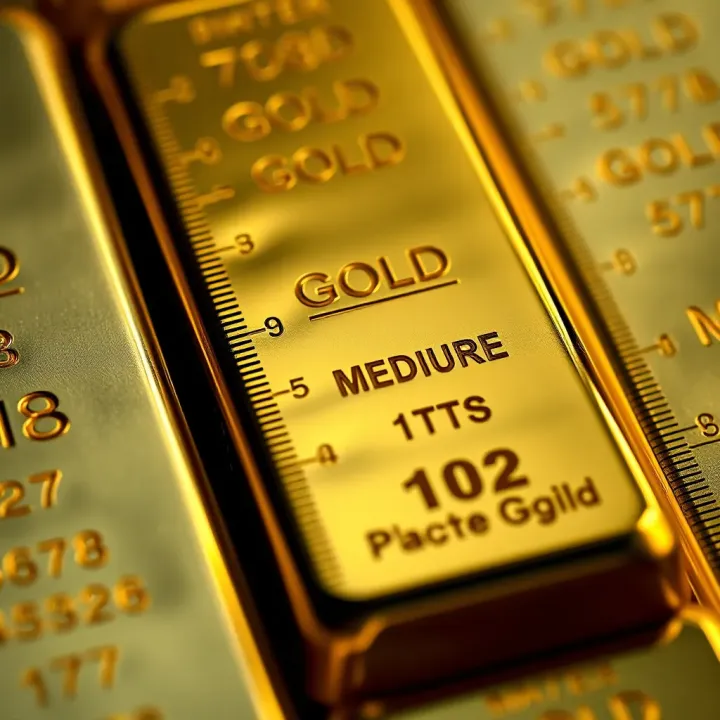 Gold Bar Weight Units Used in Precious Metal Valuation Close-up of a gold bar with weight markings showing measurement units relevant for valuing gold