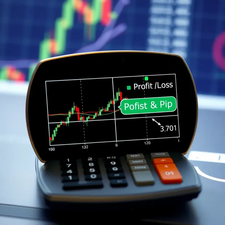 Diagram showing how a pip calculator determines profit and loss in Forex trading