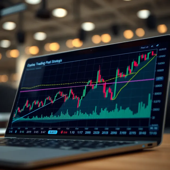 Graph illustrating basic trading strategy with upward and downward market trends