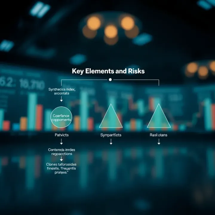 Diagram showing key components and risk factors in synthetic index trading accounts