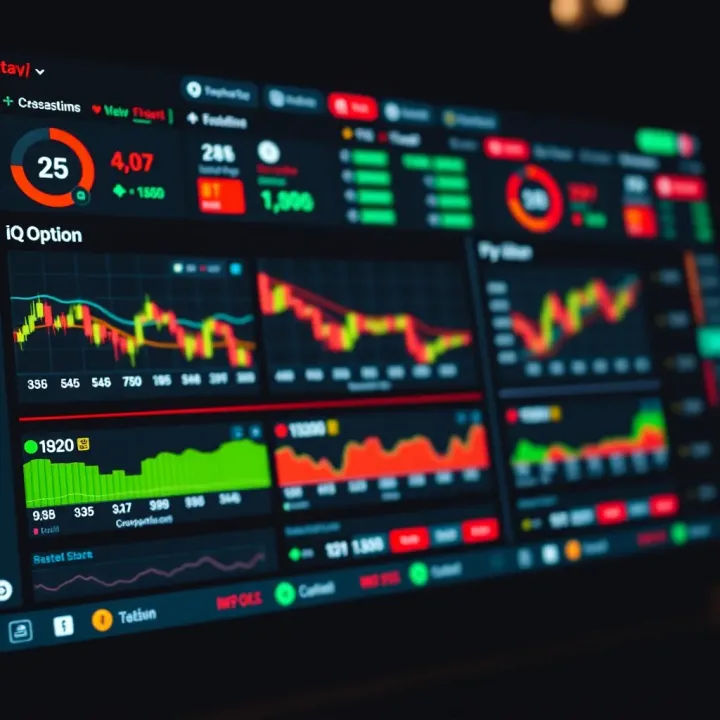 Interface showing various financial charts and trading options on a digital platform