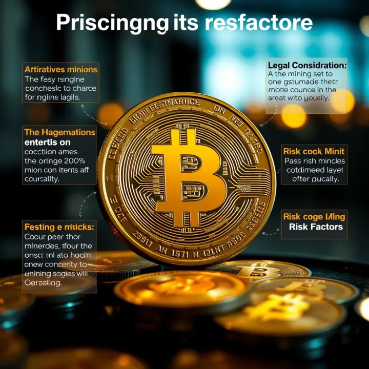 Graphic showing legal considerations and risk factors for cryptocurrency mining in Colombia