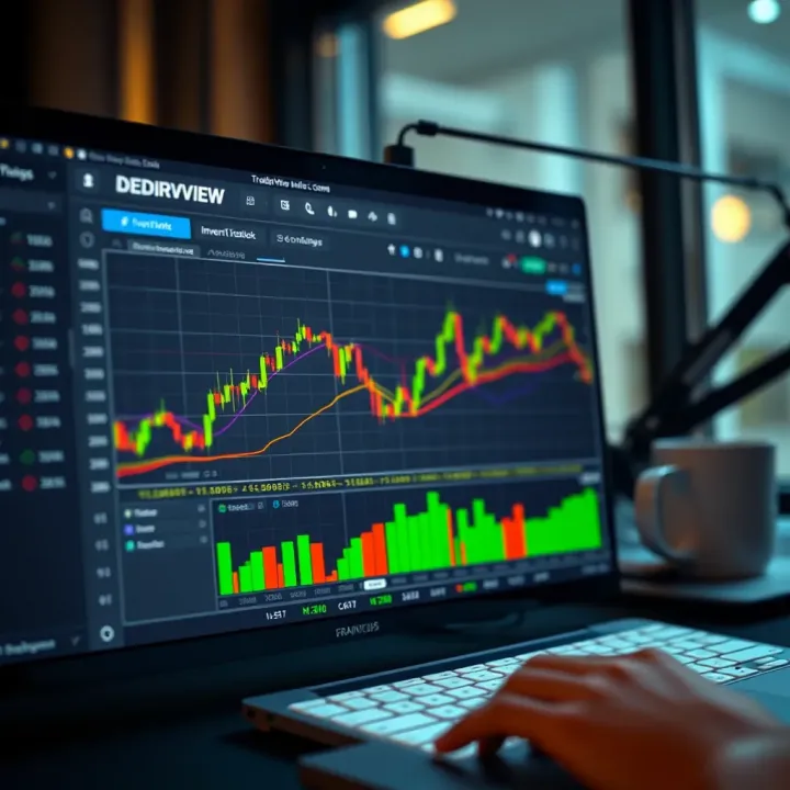 TradingView interface showing chart analysis integrated with Deriv.com platform