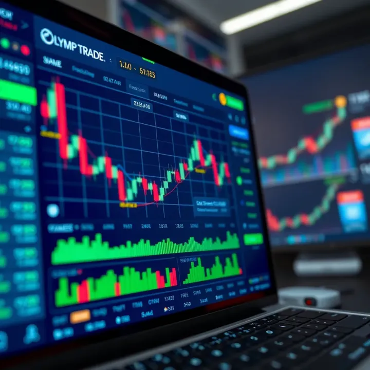 Secure online trading platform interface with financial charts and data