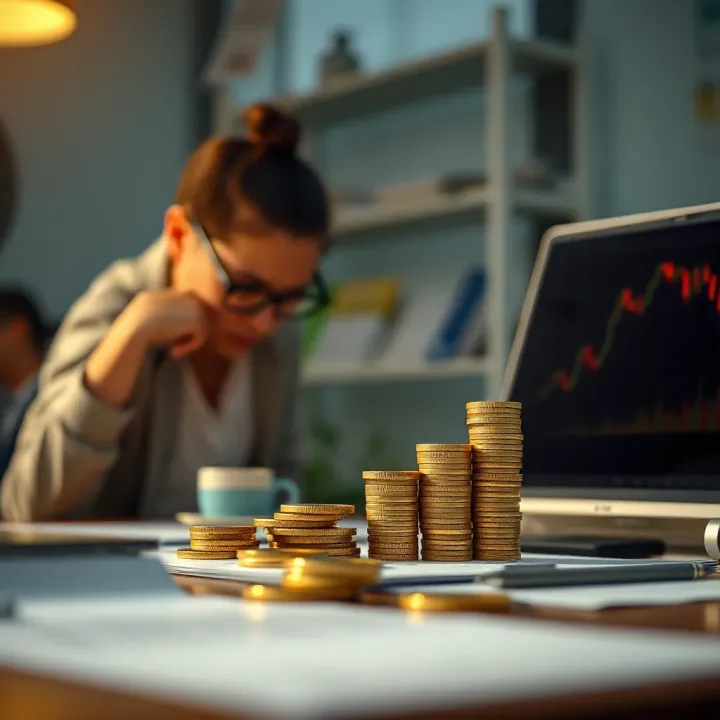 Conceptual graphic showing learning and growth in financial investment using a risk-free demo account