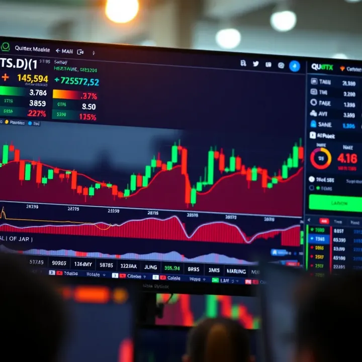 Online trading platform interface displaying real-time market data and trading options
