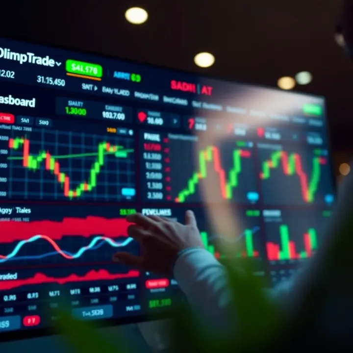 Dashboard overview of a trading platform showing various financial instruments and charts