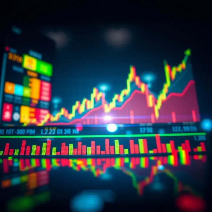 Financial graph showing market trends and broker analysis for Colombian investors