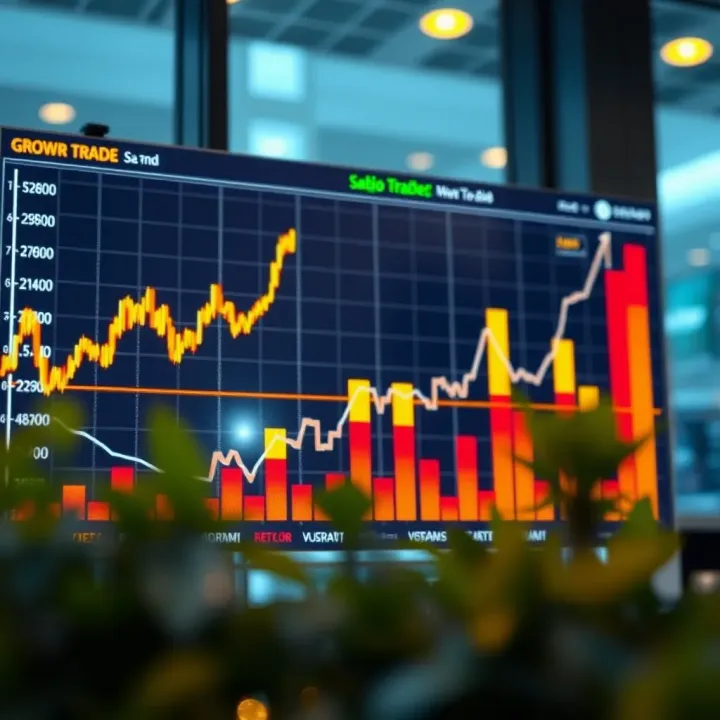 Graph showing upward trend in trading platform performance