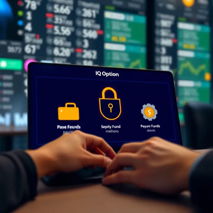 Secure Fund Management and Payment Methods on IQ Option Visual representation of secure fund management with icons illustrating payment methods and security features