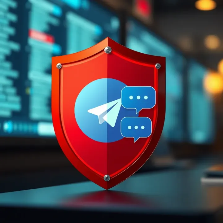 Tips for Safe and Active Engagement in Telegram Communities Illustration of security shield and chat bubbles representing safe participation in online group chats