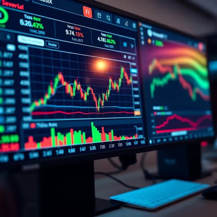 Trading Platform Dashboard Highlighting Synthetic Index and Risk Tools Dashboard of a trading platform displaying synthetic index options and risk management tools