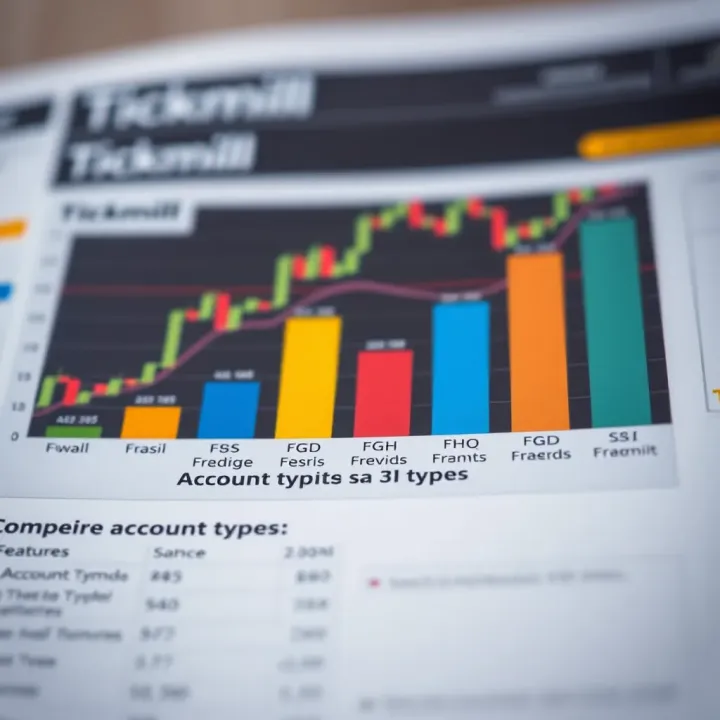 Graph showing different account types offered by Tickmill with comparative features