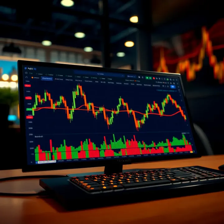 Trading platform interface displaying charts and market indicators on Tickmill