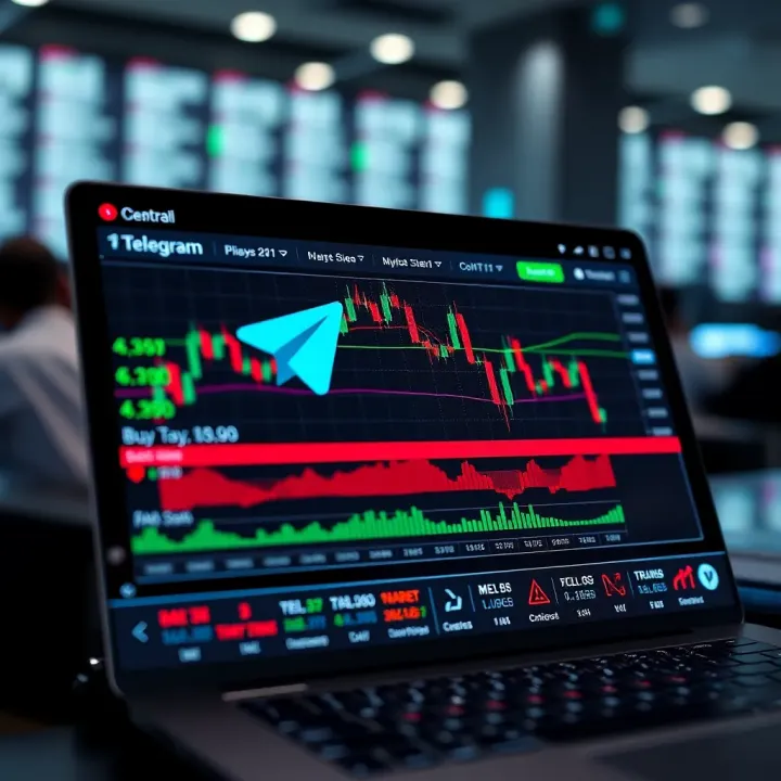 Telegram interface showing trading signals with charts and buy sell indicators