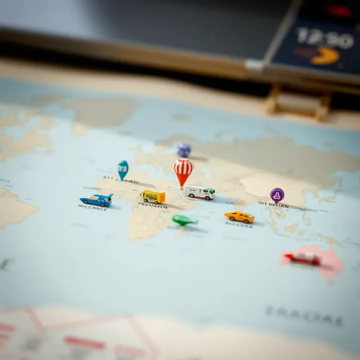 World map with travel insurance icons highlighting global coverage